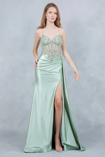 Cinderella Couture 8483J Rhinestone Satin Drape #9 vertical thumbnail