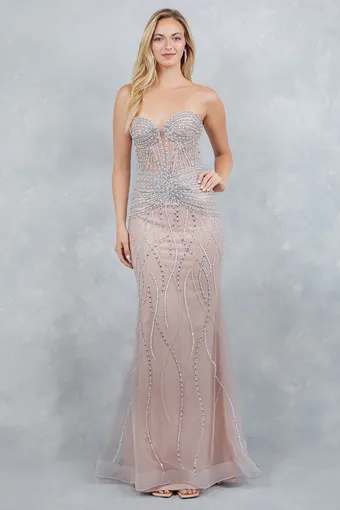 Cinderella Couture 8488J Glam Stone Tulle Gown #0 default frontface vertical thumbnail