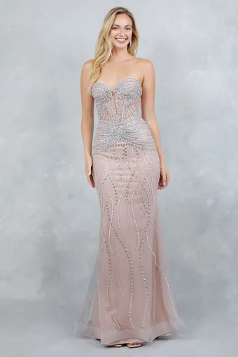 Cinderella Couture 8488J Glam Stone Tulle Gown #1 frontface vertical thumbnail