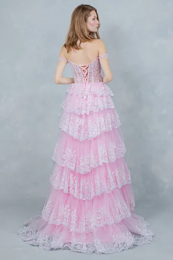 Cinderella Couture 8499J Ab Sequen Ruffle A Line #4 default backface vertical thumbnail