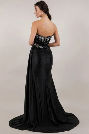 Cinderella Couture 8511J Rhinestone Shiny Satin Drape #6 default backface vertical thumbnail