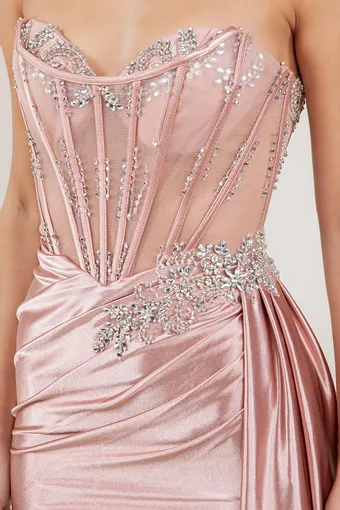 Cinderella Couture 8511J Rhinestone Shiny Satin Drape #11 frontface vertical cropped thumbnail