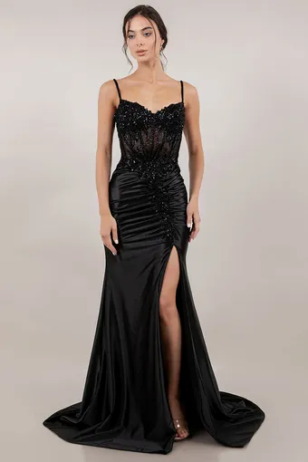 Cinderella Couture 8512J Beaded Lace Embo Satin #2 frontface vertical thumbnail