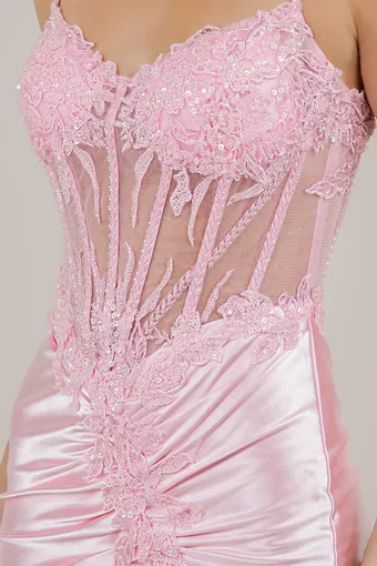 Cinderella Couture 8512J Beaded Lace Embo Satin #9 frontface vertical cropped thumbnail