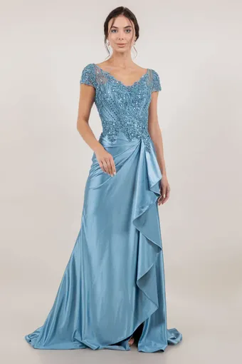 Cinderella Couture 8513M Embo Lace Satin Drape #3 frontface vertical thumbnail