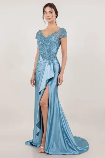 Cinderella Couture 8513M Embo Lace Satin Drape #2 frontface vertical thumbnail