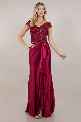 Cinderella Couture 8513M Embo Lace Satin Drape #4 frontface vertical thumbnail