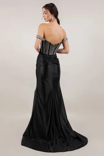 Cinderella Couture 8514J Rhinestone Off Shoulder Sleeve Satin #4 default backface vertical thumbnail