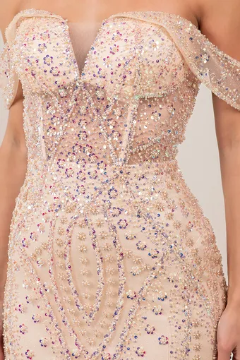 Cinderella Couture 8516J Rhiestone Glam Tulle Gown #15 frontface vertical cropped thumbnail