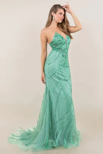 Cinderella Couture 8517J Rhiestone Glam Tulle Gown #1 frontface vertical thumbnail