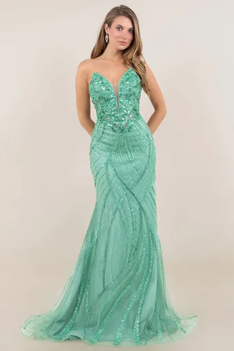 Cinderella Couture 8517J Rhiestone Glam Tulle Gown #5 frontface vertical thumbnail