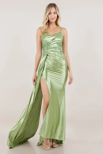 Cinderella Couture 8523J Embo Lace Satin Drape #1 frontface vertical thumbnail