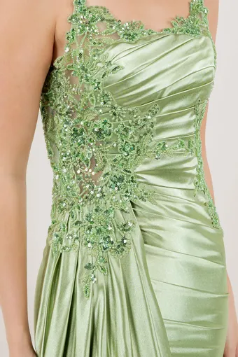 Cinderella Couture 8523J Embo Lace Satin Drape #11 frontface vertical cropped thumbnail