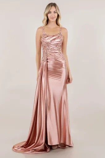 Cinderella Couture 8523J Embo Lace Satin Drape #3 frontface vertical thumbnail