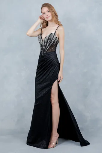 Cinderella Couture 8562J Shimmer Satin Rhinestone Glam #8 frontface vertical thumbnail