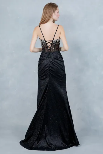 Cinderella Couture 8562J Shimmer Satin Rhinestone Glam #19 backface vertical thumbnail