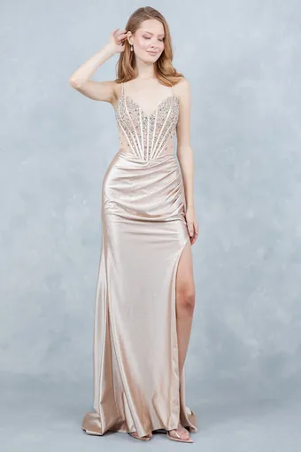 Cinderella Couture 8562J Shimmer Satin Rhinestone Glam #11 frontface vertical thumbnail