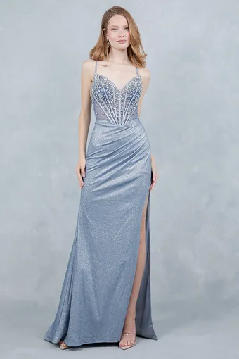 Cinderella Couture 8562J Shimmer Satin Rhinestone Glam #1 frontface vertical thumbnail