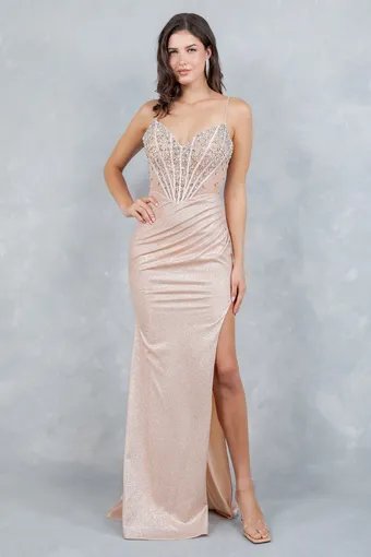 Cinderella Couture 8562J Shimmer Satin Rhinestone Glam #10 frontface vertical thumbnail