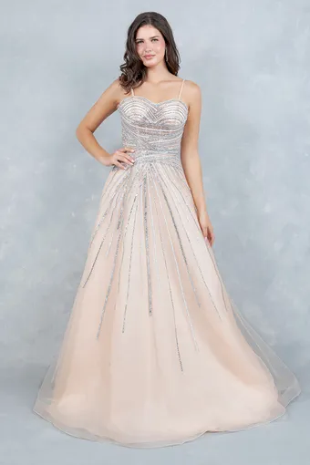 Cinderella Couture 8569J Rhinestone Glam A Line Gown #0 default frontface vertical thumbnail
