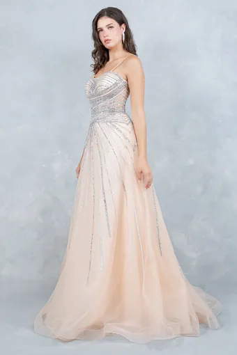Cinderella Couture 8569J Rhinestone Glam A Line Gown #3 frontface vertical thumbnail