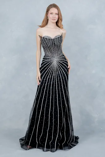 Cinderella Couture 8576J Glam Rhinestone Tulle Gown #2 frontface vertical thumbnail