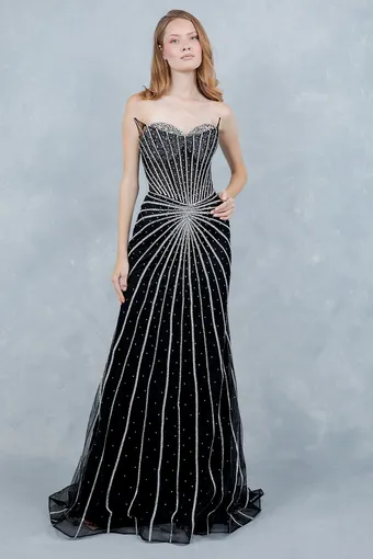 Cinderella Couture 8576J Glam Rhinestone Tulle Gown #3 frontface vertical thumbnail