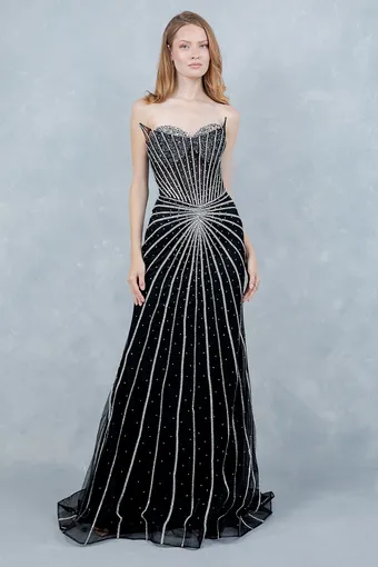 Cinderella Couture 8576J Glam Rhinestone Tulle Gown #7 frontface vertical thumbnail