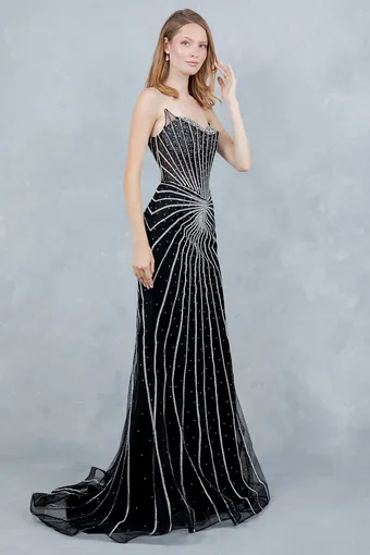 Cinderella Couture 8576J Glam Rhinestone Tulle Gown #8 frontface vertical thumbnail