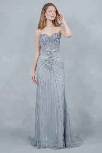 Cinderella Couture 8576J Glam Rhinestone Tulle Gown #9 frontface vertical thumbnail