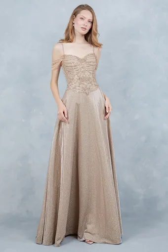 Cinderella Couture 8581J Shimmer Satin Beaded A Line #6 frontface vertical thumbnail