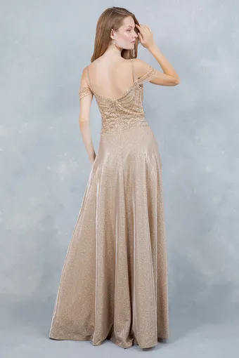 Cinderella Couture 8581J Shimmer Satin Beaded A Line #8 default backface vertical thumbnail