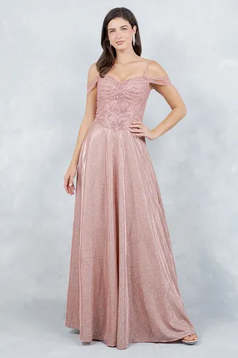 Cinderella Couture 8581J Shimmer Satin Beaded A Line #0 default frontface vertical thumbnail