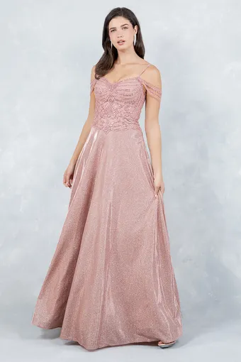 Cinderella Couture 8581J Shimmer Satin Beaded A Line #5 frontface vertical thumbnail