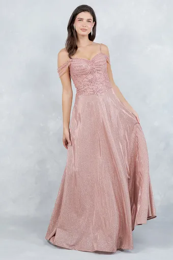 Cinderella Couture 8581J Shimmer Satin Beaded A Line #3 frontface vertical thumbnail