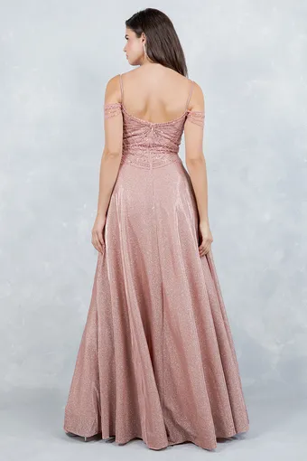 Cinderella Couture 8581J Shimmer Satin Beaded A Line #9 backface vertical thumbnail