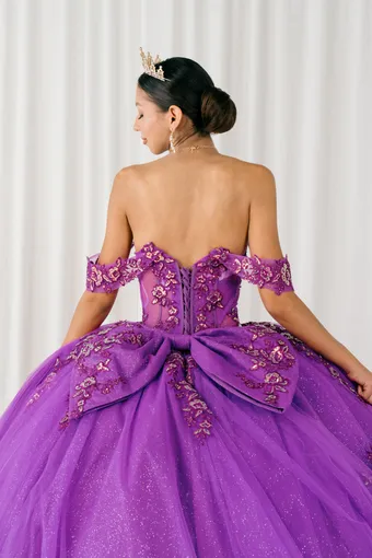 Cinderella Couture 8405JQ 3D Applique Lace Embo Beades On Tulle #15 backface vertical cropped thumbnail