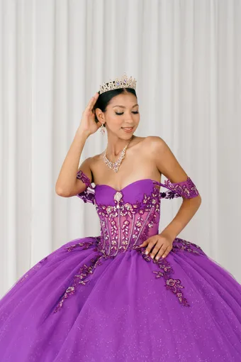 Cinderella Couture 8405JQ 3D Applique Lace Embo Beades On Tulle #12 frontface vertical cropped thumbnail