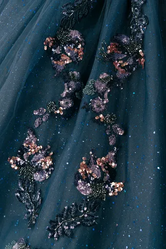 Cinderella Couture 8440JQ 3D Applique Lace Embo Beades On Tulle #5 vertical cropped thumbnail