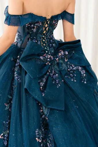 Cinderella Couture 8440JQ 3D Applique Lace Embo Beades On Tulle #6 backface vertical cropped thumbnail