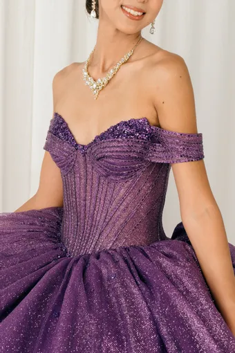 Cinderella Couture 8460JQ Rhinestone Beaded On Poly Glitter #10 frontface vertical cropped thumbnail