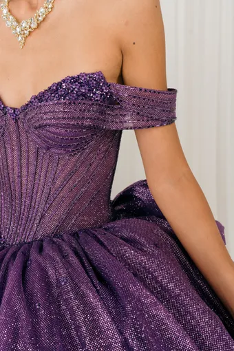 Cinderella Couture 8460JQ Rhinestone Beaded On Poly Glitter #7 frontface vertical cropped thumbnail