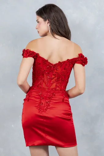 Cinderella Couture 8181JS Embo Lace Satin #19 backface vertical thumbnail