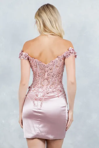 Cinderella Couture 8181JS Embo Lace Satin #16 backface vertical thumbnail