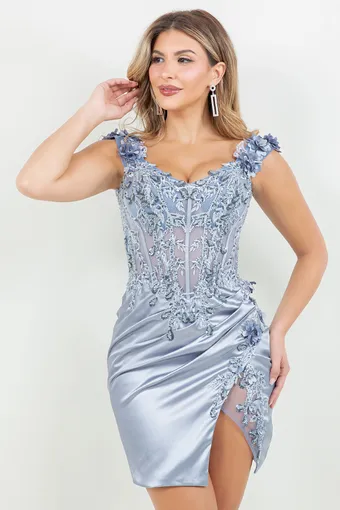 Cinderella Couture 8181JS Embo Lace Satin #14 frontface vertical thumbnail