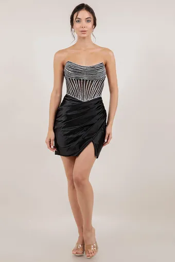 Cinderella Couture 8509JS Satin Rhinestone Strips #0 default frontface vertical thumbnail