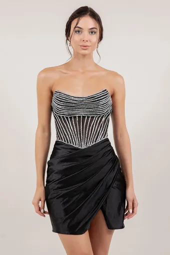 Cinderella Couture 8509JS Satin Rhinestone Strips #9 frontface vertical cropped thumbnail