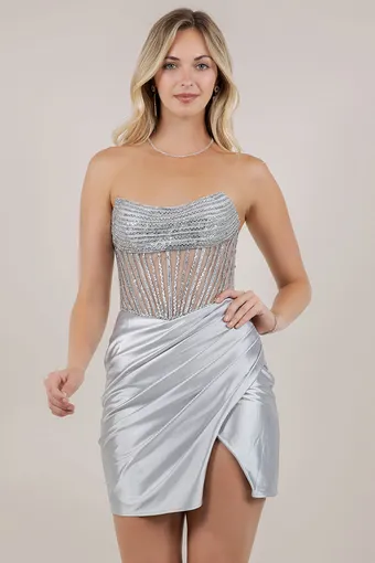 Cinderella Couture 8509JS Satin Rhinestone Strips #3 frontface vertical thumbnail