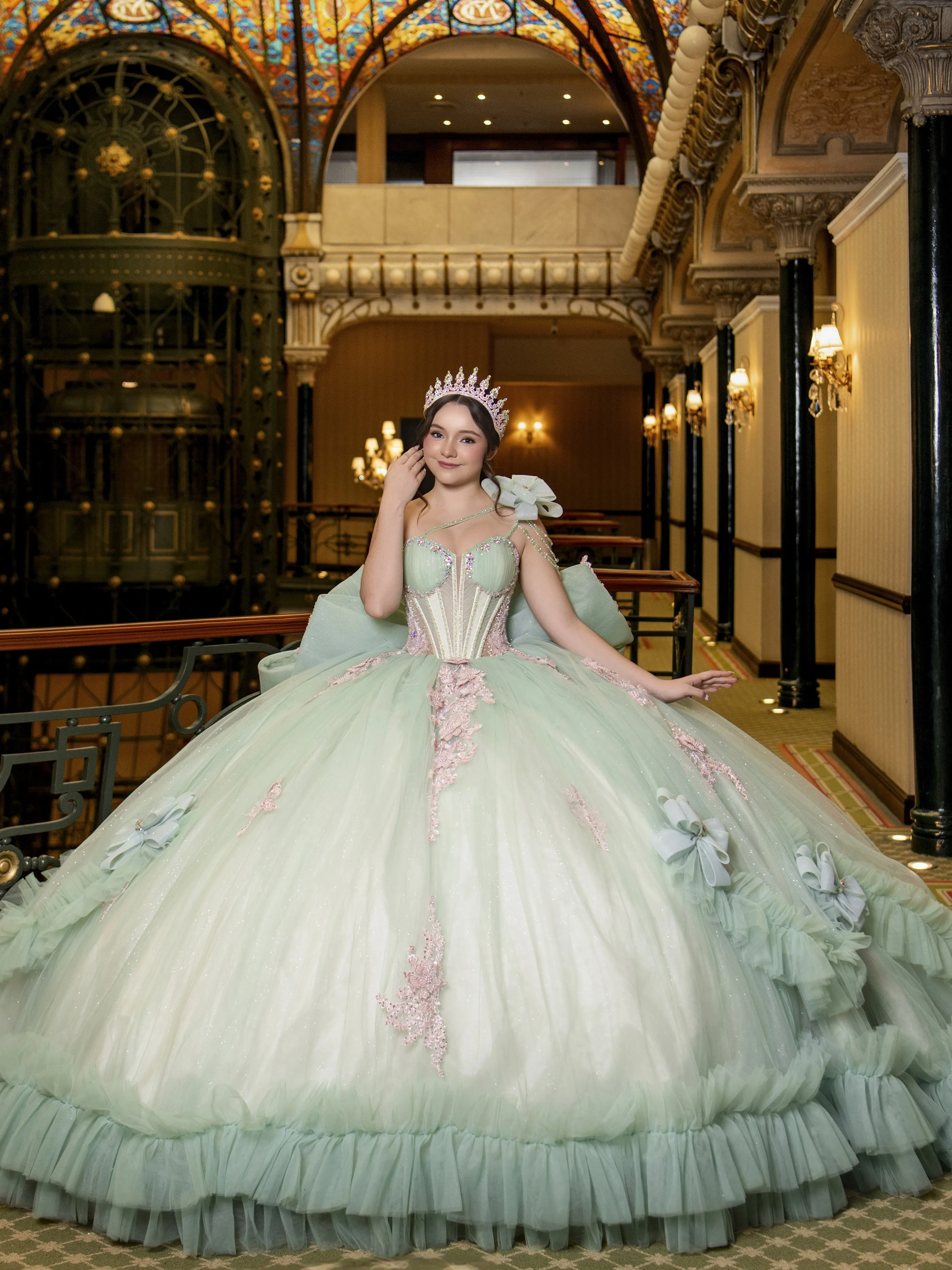 white christmas dresses Pretty Blush Pink Tulle Flower Ball Gowns Quinceanera Dress for Sweet 16 main image 1