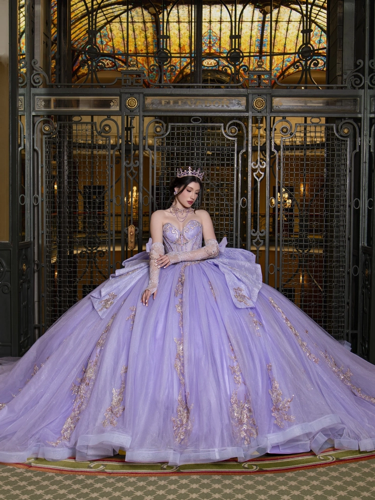 fitted lace wedding dress Light Purple Off The Shoulder Quinceanera Dresses,Luxurious Ball Gown, –  Simplepromdress main image 0